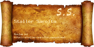Staller Sarolta névjegykártya